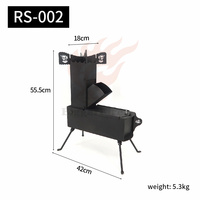 Poêle à bois pliable portable en acier pour l'extérieur, réchaud fusée métallique, four de cuisson pour le camping et le chauffage