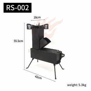 Di động ngoài trời có thể gập lại thép gỗ đốt bếp kim loại tên lửa bếp nấu ăn lò cho cắm trại nóng - Product Image 4