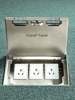 Prise de sol encastrée invisible FUPAI FP-200C de type 200 en acier inoxydable avec marbre intégré, entièrement dissimulée, 10A