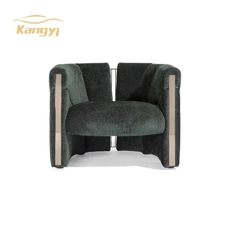 Роскошное домашнее кресло для гостиной мебель современный золотой каркас из нержавеющей стали тканевый чехол для стула
