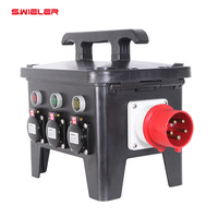 Boîte de distribution d'alimentation portable pour scène DJ disco, 6 à 8 prises, 16A, 3 phases, entrée 32A 5 broches, distributeur d'alimentation en plastique