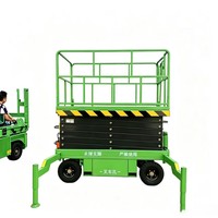 Plateforme de travail élévatrice portable à ciseaux, électrique hydraulique, pour charges lourdes, montée sur remorque, avec stabilisateurs en acier