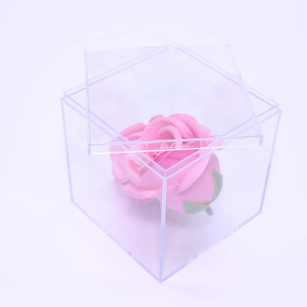 2*2*2 ''en gros En Plastique Transparent Cube Cadeau De Bonbons De Mariage Boîte En Plexiglas Avec Couvercles