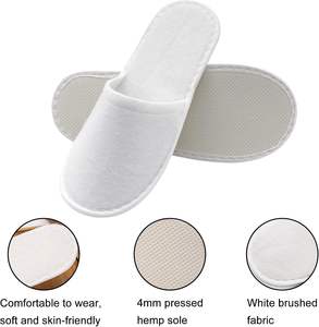 Hotel <b>Slippers</b> White Cloth <b>Slippers</b>, Spa <b>Slippers</b>, Bath <b>Slippers</b>, Disposable <b>Slippers</b>, Guest <b>Slippers</b> Set Unisex - Product Image 3