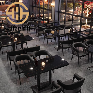 Conjunto de Sillas y Sofá Seccional de Cuero Estilo Retro con Mesa para Muebles de Restaurante Comercial, Cafetería, Bistro, Proyectos Hoteleros - Product Image 1