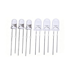 ไดโอด 50 ชิ้น F3/5 มม. 3V 5V 12V ไฟ LED ทรงหมวกฟาง สว่างมาก สีฟ้า เขียว แดง เหลือง ขาว สำหรับงาน DIY อิเล็กทรอนิกส์ - Product Image 1