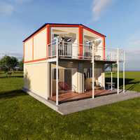 Casa Contenedor Prefabricada de Lujo de 20-40 Pies, Diseño de Paquete Plano 4 en 1, Panel Sándwich de Acero para Hoteles y Apartamentos