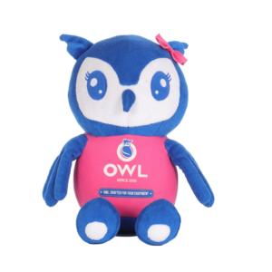Peluche a Forma di Gufo dal Design Trendy, Personalizzabile, Giocattolo Morbido con Logo Stampato - Product Image 1