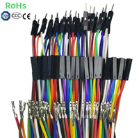 كابل شريطي ملون OEM من دوبونت 2.54 مم 2~40 سن أنثى 10 سم للسيارات بغلاف PVC مقاوم للماء IP68 موصل نحاسي 50 فولت
