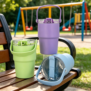 New Design 16oz Travel <strong>Mug</strong> with Flip Top Straw and Leak Proof Dust Proof Features Detachable Silicone Loop for Kids - Product Image 2