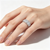 Fabricant de bijoux fins QX, vente en gros, bagues de fiançailles et de mariage en argent 925 plaqué or 18 carats, moissanite de couleur D VVS, pour hommes et femmes