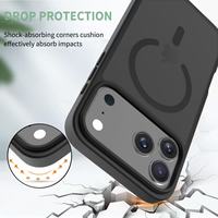 Coque magnétique givrée antichoc pour iPhone 17 Pro Max avec support magnétique intégré