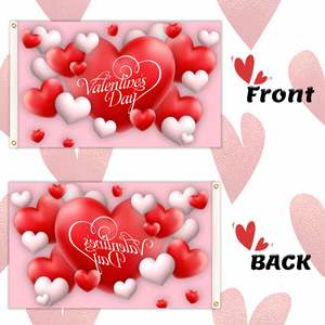 3x5 Ft Happy Valentines Day Pennant <b>Flag</b> Single Layer Polyester with Two Brass Grommets for Indoor and Outdoor Hanging Decor - Product Image 5