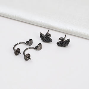 S925 <b>Silver</b> <b>Chain</b> Smooth Diamond <b>Earrings</b> Personalized Necklace Pearl DIY Accessories Empty <b>Silver</b> Jewelry Findings Components - Product Image 3