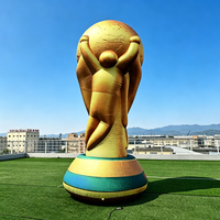 Trophée de football gonflable géant, trophée de football gonflable pour la publicité en extérieur, modèle de trophée de la Coupe du Monde gonflable, réplique