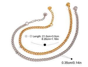 Joyería de Moda, <span class=keywords><strong>Tobillera</strong></span> Chapada en Oro de 18k para Mujer, Brazalete Geométrico Moderno de Acero Inoxidable, Ajuste Cómodo, Regalo para Bodas y Fiestas - Product Image 2