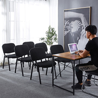 Chaise à armature métallique empilable pour étudiant en usine avec tablette d'écriture Fauteuil à dossier réglable pour conférence d'invité avec coussin