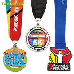 Taskwingifts Manufacturer Wholesale Cheap Custom Design Your Own logo Blank 3D Gold Metal Award Marathon Running Sport Medal
