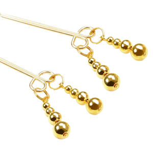 SM esaret oyunu üç kafa kabak boncuk zincir klitoris klip meme kelepçe paslanmaz çelik koşum seks oyuncakları - Product Image 6