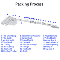 Machine de remplissage et de scellage horizontale entièrement automatique à servomoteur pour sachets Doypack avec bec verseur, pour le remplissage de liquides, pâtes, solides et sauces