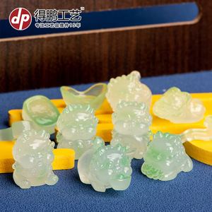 เครื่องประดับหยกพิกซิวขนาดเล็ก งานแกะสลักเรซิ่นทรงกลม ของตกแต่งบ้าน - Product Image 4