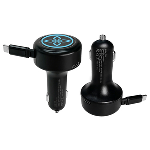 rear seat car mobile charger retractable 3-in-1 3 usb car lighter socket charger car charger fast <b>charging</b> for phone with light - Product Image 1