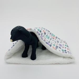 Lit de voyage pour animaux de compagnie imprimé de luxe et fait à la main sac pour animaux de compagnie chiot chien anti-anxiété lit pour chien Art déco velours fausse fourrure sac de câlins pour animaux de compagnie - Product Image 4