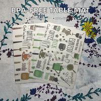 Napperon en plastique PP isolant dessin animé carré lavable tapis de Table à manger et sous-verres sous-verres isolants pour Table basse