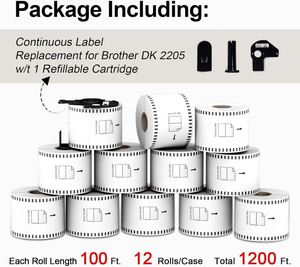 2.4 continuo compatibile con DK-2205 fratello \ "X 100 piedi di carta etichette di ricambio per tutte le stampanti di etichette QL per la stampa - Product Image 3