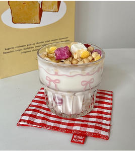 Mignon Verre Rose Nœud Papillon Style Ins Dessin Animé pour Jus Froid, Lait, Café et Petit-Déjeuner - Product Image 2