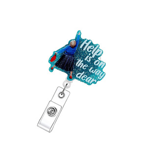 New Acrylic Crab Glitter Retractable Badge/<b>ID</b> <b>Holder</b> REST QUIT Office Irregular Shaped Telescopic Buckle - Product Image 5