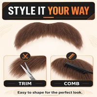 Moustache Artificielle Auto-Adhésive en Gros, Accessoire Facial Ébouriffé pour Déguisement, Halloween, Cosplay et Fêtes Costumées