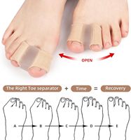 Lot de 4 gros séparateurs d'orteils en gel et semelles orthopédiques lissantes pour la correction de l'hallux valgus correcteur d'oignons pour hommes femmes