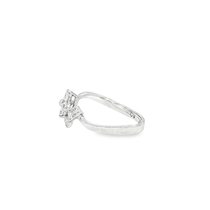 Anillo de circonita cúbica de racimo floral Chapado en plata, elegante regalo de joyería delicada de varias piedras para mujer - Product Image 2