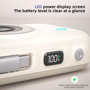 Mini magnétique intégré à double câble haute capacité 20000mah li-polymère Ultra mince 22.5W charge Super rapide <span class=keywords><strong>Micro</strong></span> USB Power Bank - Product Image 2