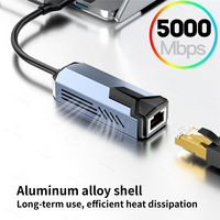Adaptador Ethernet Gigabit USB 3.0 Tipo C 2 en 1 de 5 Gbps, Tarjeta de Red Cableada USB 3.0 Tipo-C a RJ45 2.5G 5G, Convertidor LAN