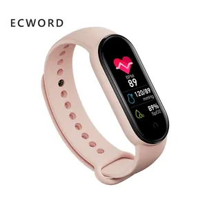 Pulseira smart watch m5 com rastreador fitness, com chamada telefônica, pulseira de silicone, mi band 4 5 6, preço bom