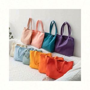 Eco-Friendly Solid Color Reusable Custom Shopping Tote Cotton Canvas <b>Bag</b> with Custom Printed Logo-Wholesale - Product Image 1