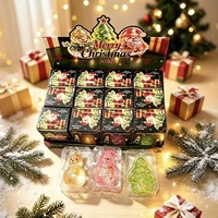 Nouvel ensemble de jouets anti-stress en caoutchouc souple et mignon de Noël, comprenant Père Noël, Bonhomme de neige et Arbre de Noël avec paillettes