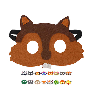 Máscara de Animais de Feltro para Crianças para Festa de Páscoa, Fantasia de Animal para Aniversário, Esquilo, Leão, Guaxinim, Jacaré - Product Image 1