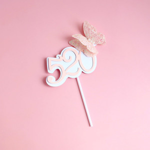 Décoration de gâteau en papier papillon Joyeux Anniversaire, thème Miel et Douceur, pour Anniversaire, Saint-Valentin, Fête de Qixi - Product Image 6