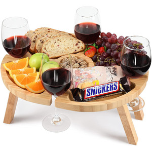 Cross-border direct sales of bamboo and wood outdoor folding <b>picnic</b> <b>tables</b>, wooden folding <b>tables</b>, <b>portable</b> wine racks, and - Product Image 1
