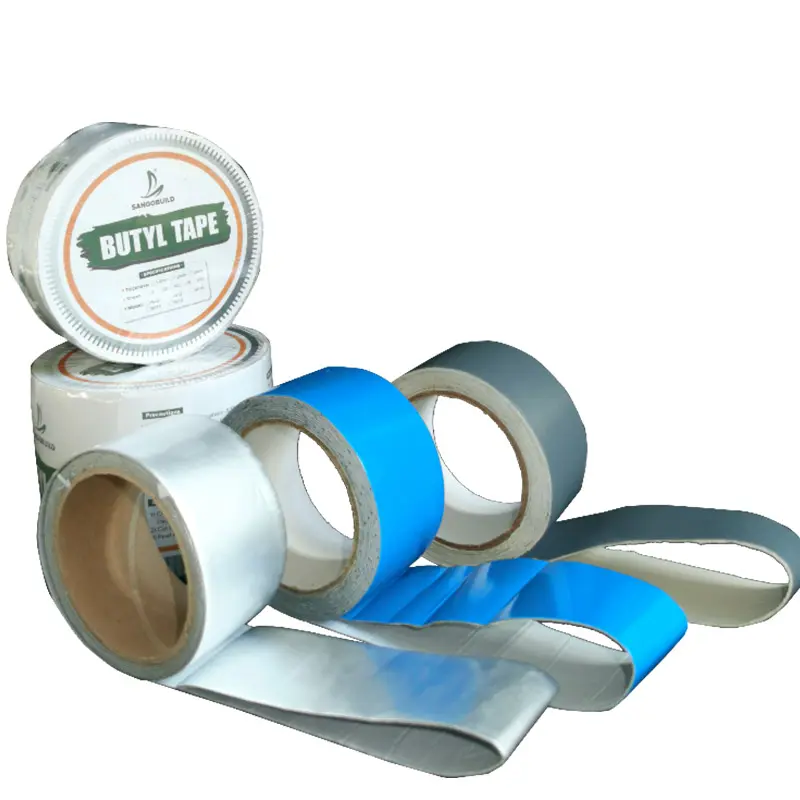 Hoge Kwaliteit Aluminiumfolie Butyl Rubber Waterdicht Dak Tape Afdichting Reparatie Dak Butyl Tape