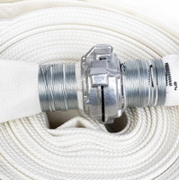 Storz selang api putih ukuran 1.5 inci x 30meter, dengan pipa air kopling Storz aluminium tembaga untuk katup hidran api dan