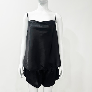 New Silk Home Clothing Two Piece Set Simple Silk Smooth Casual Suspender Set Sexy Pajamas Women's Clothing