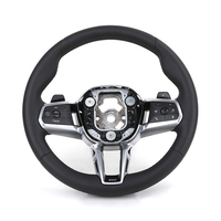 Volant en cuir personnalisé en forme de T à trois branches, couleur de couture personnalisable pour les modèles E46/E90/E92/E36/E87/G20/G30 - Taidake