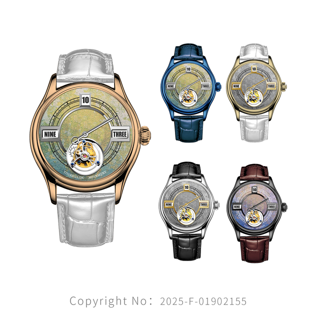 OEM/ODM Factory Copyright New Design Ice Flower Men's Tourbillon Mechanical Watches With Jump Hour Function Luminous Waterproof
