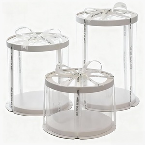 Caja de Plástico Transparente Cuadrada para Empacar Pasteles, Caja de Exhibición para Pasteles de Boda, Venta al Por Mayor - Product Image 1