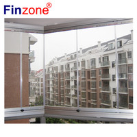 Adaptable Space With Balcony Glazing System As Frameless Window Moving Glass Wall