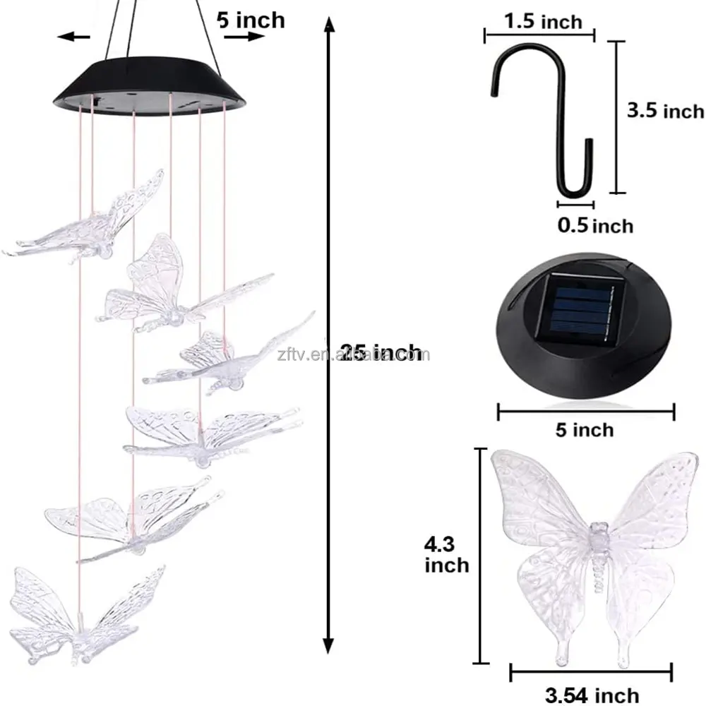 Lâmpada de led decorativa pendente, criativa, vento, campainha, para áreas externas, à prova d' água, muda de cor, iluminação led, hummingbird